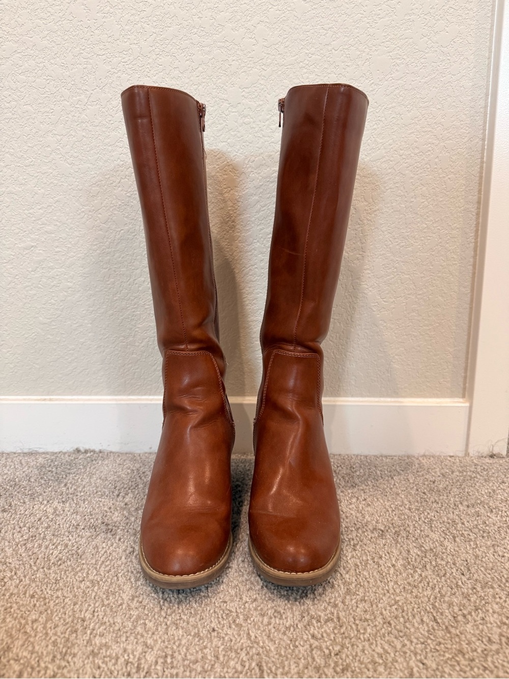 Women's Tall Leather Riding Boots - Brown